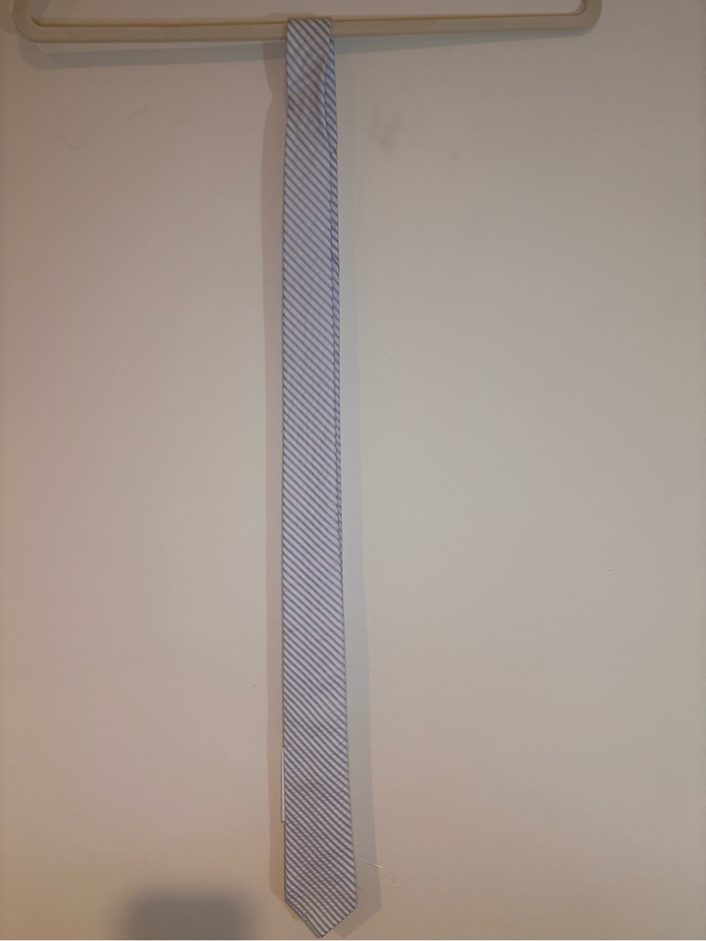 J. Crew Light Blue & White Diagonal Stripe Slim Tie